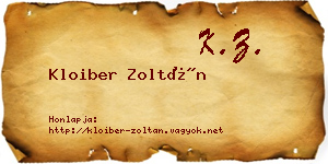 Kloiber Zoltán névjegykártya