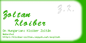 zoltan kloiber business card