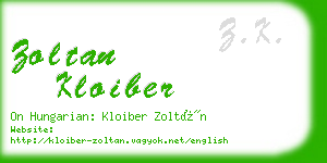 zoltan kloiber business card